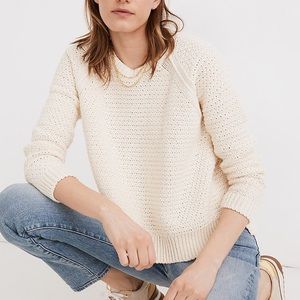 Madewell Open-Stitch Pullover Sweater ivory